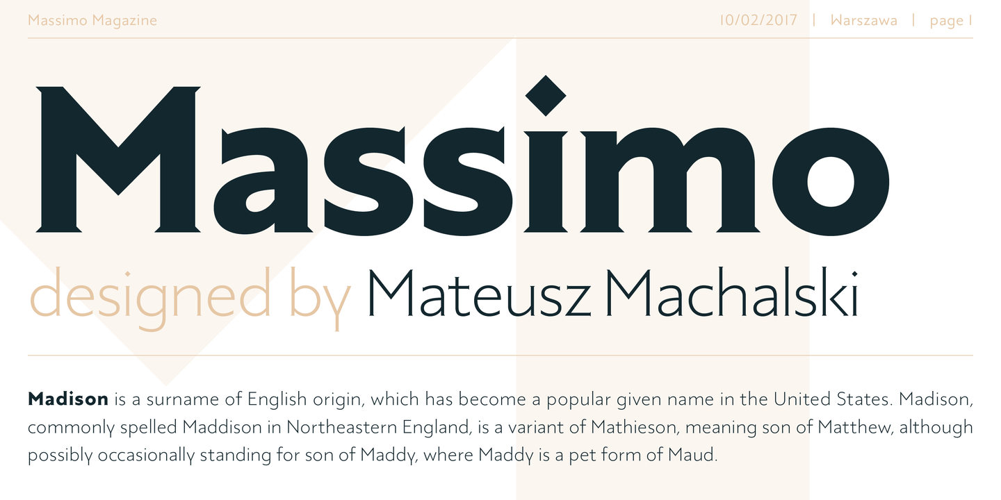 Example font Massimo #1